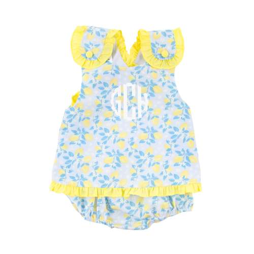 Summer Lemon Floral Lulu Popover Set