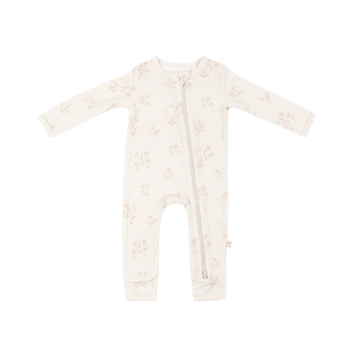 Ribbed Zippered Romper (Wild Flower) – Snuggle & Slumber