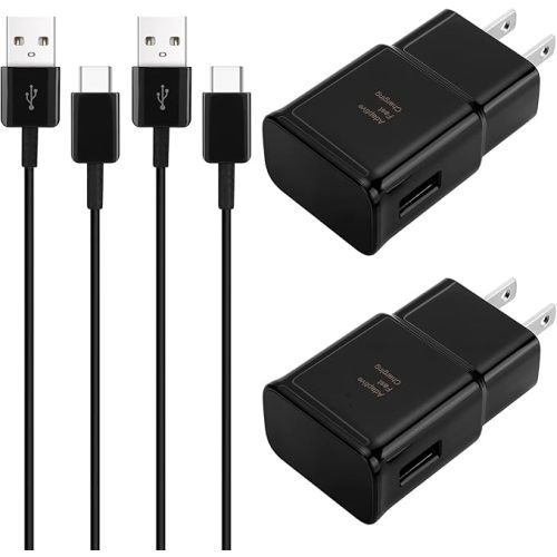 Adaptive Samsung Fast Charger kit with 8Ft USB Type C Charging Cable for Samsung Galaxy S8/S8 Plus/S9/S9 Plus/S10/S10e/S26/S20/S20+/S21/S21+/S21 Ultra/S23/S22/S22+/S22/S25 Ultra/Note 8/Note 9/10/20