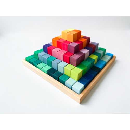 Large Pyramid Wooden Building Blocks 100 Pieces| Waldorf| Montessori| Open-Ended Play| Birthday Gift