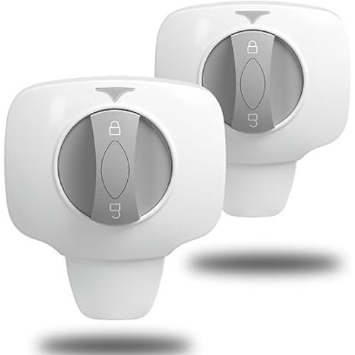 2-Pack Oven Lock Child Safety - Oven Baby Proofing Door Lock with Heat-Resistant Adhesive, No Drill - Safety Locks for Ovens/Stoves/Dishwashers to Keep Toddlers Pet Safe (Check Size for Fit) (White)