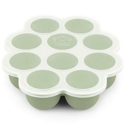 Prep Silicone Baby Food Freezer Tray with Clip-on Lid, 2oz x 10 Silicone Freezer Molds, BPA-Free Baby Food Storage (Sage)