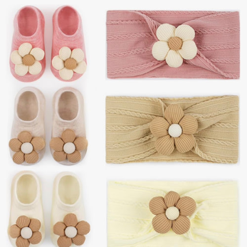 Baby Flower Headband and Socks: Cute Headband and Socks Sets for Toddler Newborn Infant Girl