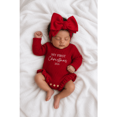 FRILL LEG ROMPER | MY FIRST CHRISTMAS 2026 | RED