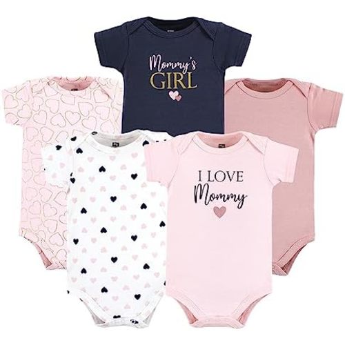 Hudson Baby Unisex Baby Cotton Bodysuits (5 Piece)