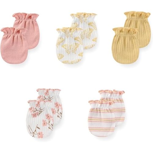 5 Pack Unisex New Born Boy Girls Anti Scratch Mittens Cotton Soft Baby Gloves 0-3 Months Infant Essentials