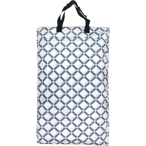wegreeco Reusable Hanging Wet Dry Cloth Diaper Bag (Grey Rhombus)