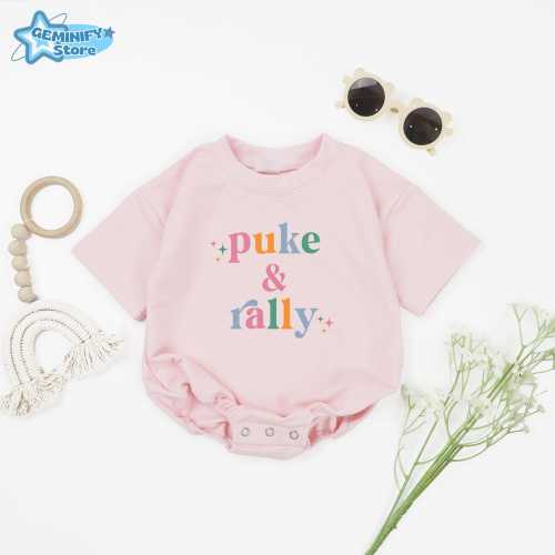 Puke And Rally Baby Romper, Rock And Roll Inspired Bodysuit, Funny Baby Clothes, Baby Shower Gift, Funny Saying Outfit, Cute Kids Toddler