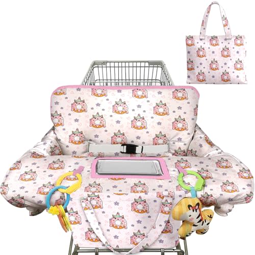 Shopping Cart Cover for Baby 2-in-1 High Chair Cover with Safety Harness | Multifunctional Dark Cart Covers for Babies Soft Padded Grocery Cart Cover for Baby Boy Girl