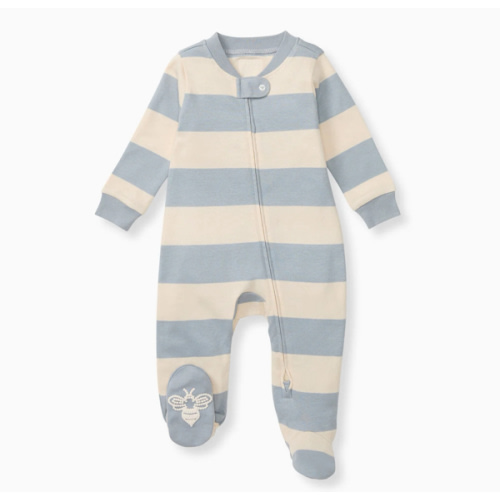 Rugby Stripe Organic Cotton Sleep & Play - Quarry – Burt's Bees Baby