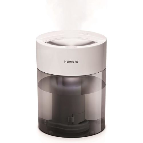 HoMedics Humidifiers for Bedroom, Home, Nursery, Office and Plants. Total Comfort UV-C Ultrasonic Humidifier, Leak Resistant Design, 0.97 Gallon Tank, 35 Hour Run Time, Quiet, Cool Mist, Night Light