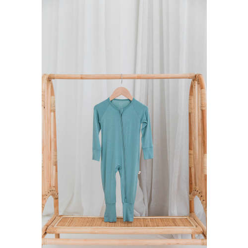 Zippered Romper in Sea