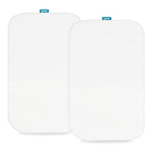 100% Organic Cotton Bassinet Sheets Compatible with Baby Delight Beside Me Dreamer Bassinet, 2 Pack, Ultra Soft Bassinet Sheet for Baby, White