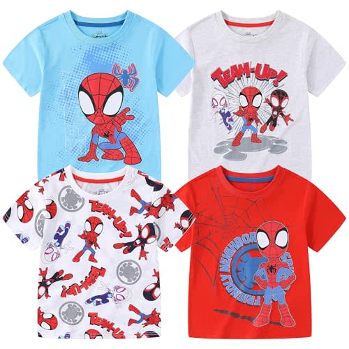 Marvel Spidey & His Amazing Friends Boys 4 Pack T-Shirt for Toddler and Big Kids