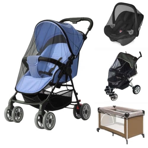 South to East Breathable Mosquito Net for Stroller with Drawstring, Black | Baby Bug Netting with Storage Bag, Portable Stroller Mosquito Nets for Car Seat, Bassinet, Cradle, Travel & Camping Crib