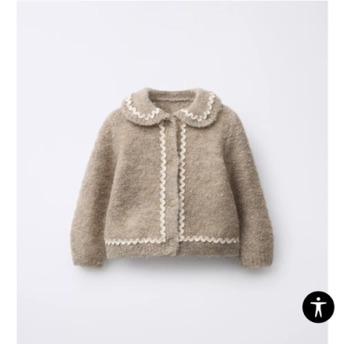 RUFFLE KNIT CARDIGAN - Light beige | ZARA United States