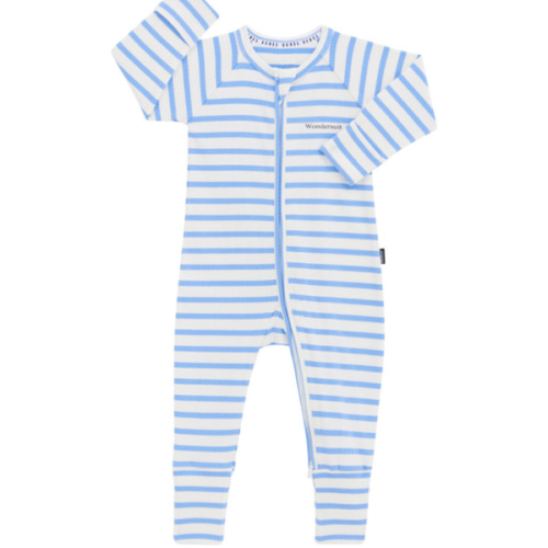 Bonds Wide Needle Rib Zippy | Baby | Blue/Marscapone 000