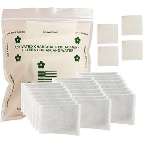 Green Piece® 24 Pack Overstuffed All-Natural Diaper Pail Deodorizer | Activated Charcoal Air Purifier Compatible with Diaper Pails, Shoe Closets, Trash Cans, Pets - Made in The USA by Green Piece