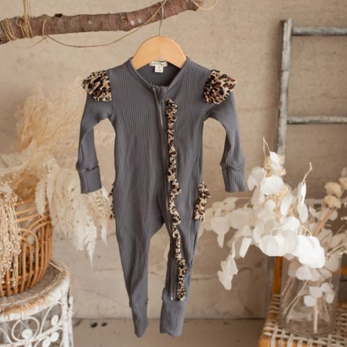 Little Leopard Onesie - Grey