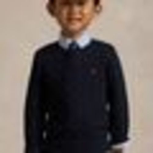 Ralph Lauren Childrenswear Boys 2-7 Cable Knit Cotton Sweater, Navy Blue, 6