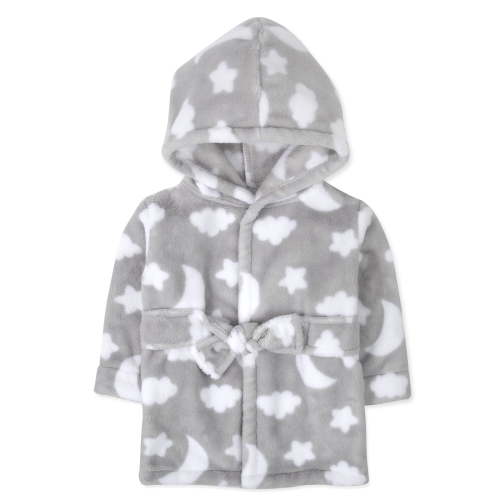 Baby Essentials Infant Boys & Girls Bathrobe with Tie Closure for Newborns and Infants 0 - 9 Months in Enchanted Moon & Stars Print