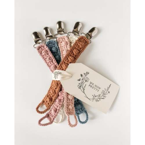 Boho Handmade Crochet Bobble Pacifier Clips - Etsy