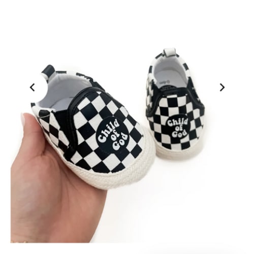 Child of God Checkered Baby Shoe