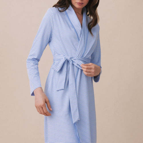MEDIUM LAKE | Maternity Women | Pima Cotton Pajamas | Hydrangea Pima Robe