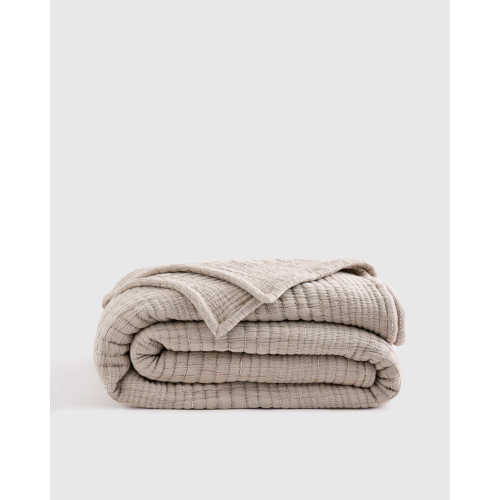 Organic Cotton Channel Quilt in Taupe