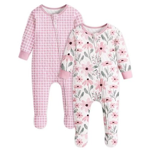 Yoofoss Baby Pajamas Organic Cotton Baby Winter Clothes Warm Newborn Sleepers for 0-3 3-6 6-9 Months, Quilted Footed Pjs