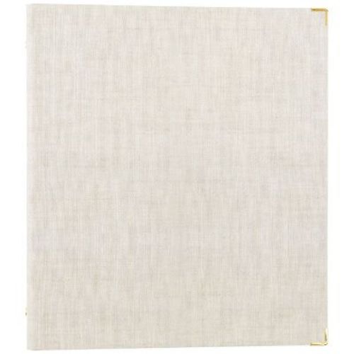 Sugar Paper Essentials 1" Round Ring Binder Flax: Cute Linen Aesthetic Binder with Hard Cover & Internal Pocket