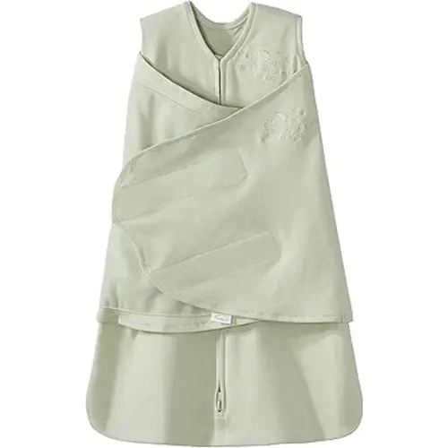 HALO 100% Cotton Sleepsack Swaddle, 3-Way Adjustable Wearable Blanket, TOG 1.5, Sage, Newborn, 0-3 Months