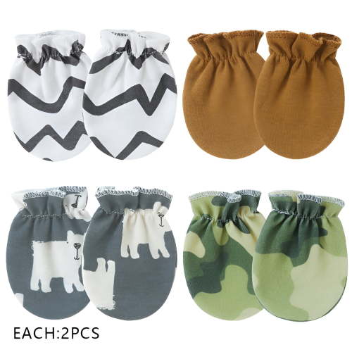 TELOLY 8Pcs Baby Mittens,Skin-Friendly Comfort Baby Mittens Newborn,Fall-Proof Design Newborn Mittens,Style4