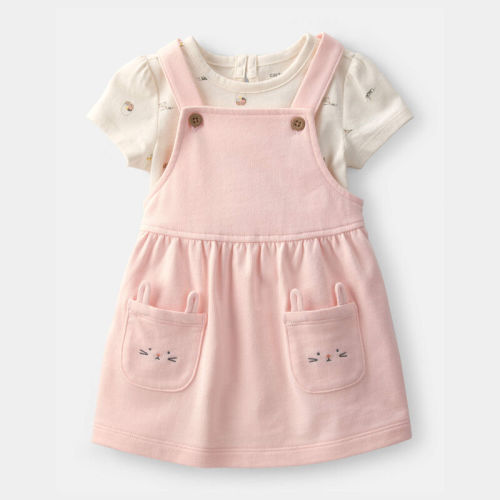 Baby Girl 2-Piece Easter Bunny Jumper Set - Pink/Ivory | Carter’s Oshkosh Canada