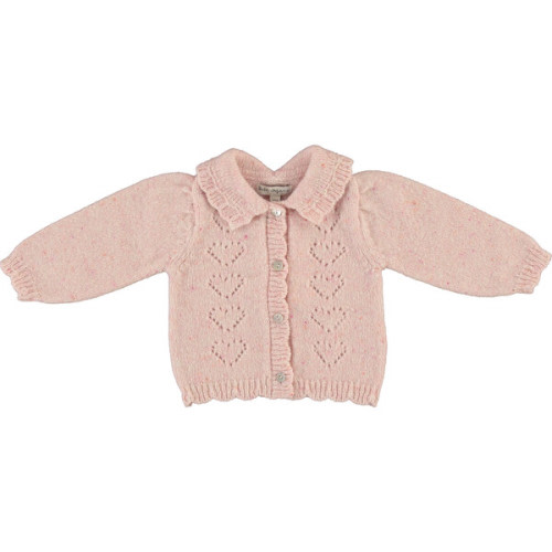 Monna Baby Cardigan, Heart Pink - Bebe Organic | Maisonette