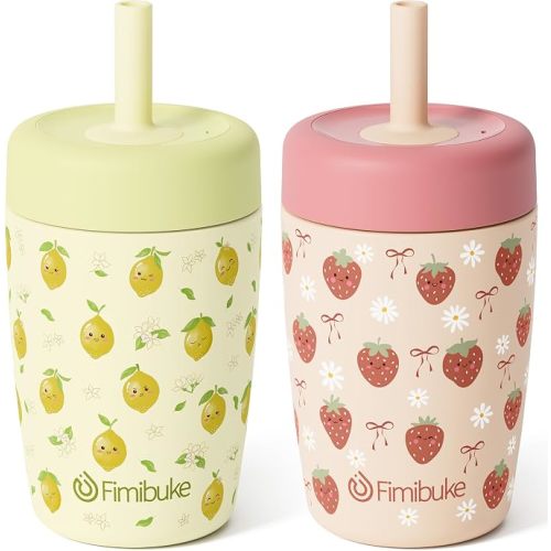 Fimibuke Toddler Cups Spill Proof, 12 OZ Sippy Cup for Toddler Water Bottle