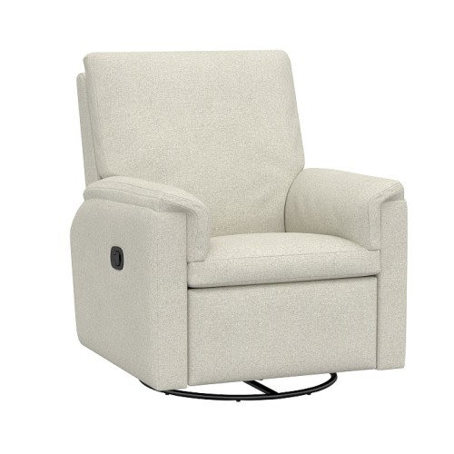 Dream Manual Swivel Glider & Recliner, Performance Heathered Basketweave, Alabaster White