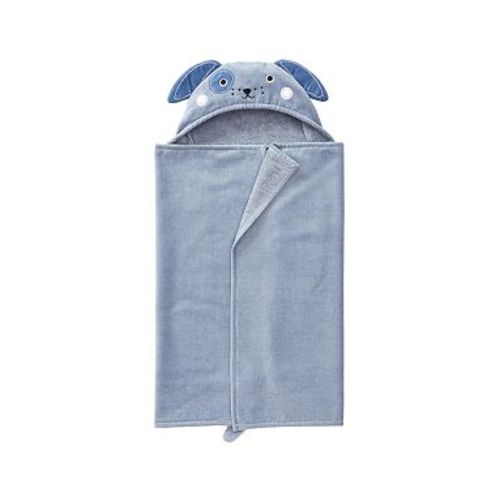 Puppy Critter Baby Hooded Towel , Chambray Blue