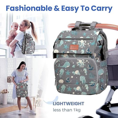 PILLANI Baby Diaper Bag Backpack - Large Bag for Boys & Girls, Waterproof Diaper Backpack - Travel Diaper Bags w/Changing Pad, Baby Registry Search & Shower Gifts - Essentials Must Haves Newborn Stuff