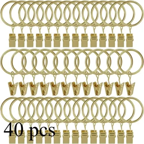 40/36 Pack Curtain Rings with Clips,Drapery Clips with Rings,Drapes - TikTok Shop