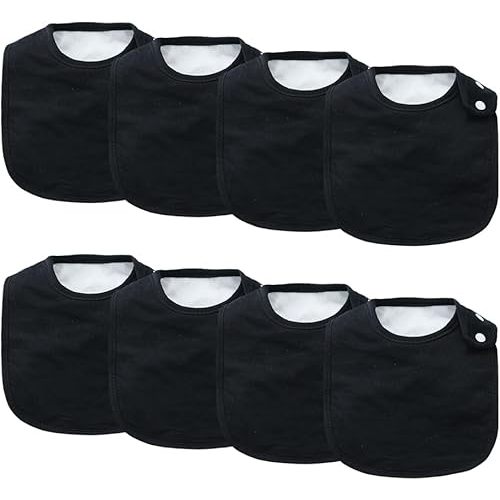 8 Pack Baby Bibs Unisex Adjustable with Snaps Ultra Soft Absorbent Drooling Teething for Boys and Girls