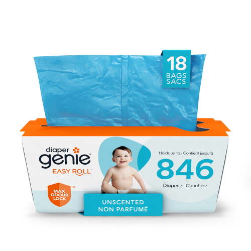 Diaper Genie Easy Roll Refill, Unscented, Odour Control, 18 Easy Roll bags / holds up to 846 diapers - Walmart.ca