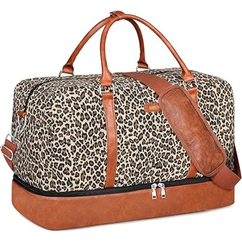 IBFUN Weekender Bags for Women, 21" Weekender Travel Bag, Travel Duffle Bag with Shoe Compartment Carry on Overnight Duffel Bag for Weekend Travel Business Trip