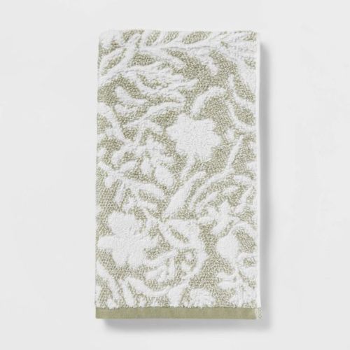 Hand Towel Light Green Floral