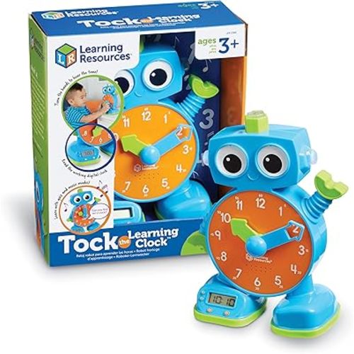Learning Resources Tock The Learning Clock - Teaching Clocks for Kids, Teacher Classroom Must Haves, Montessori Activities, Math Manipulatives, Time Flash Cards, Gifts for Boys and Girls