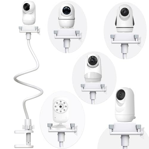 Baby Camera Monitor Mount Flexible Holder Stand Compatible with Momcozy,HelloBaby HB6550/HB65/HB66/HB6560/iFamily,Blemil,GoodBaby,OKAIDI,ANMEATE, Infant Optics Cameras and with 1/4" Baby Cameras Stand