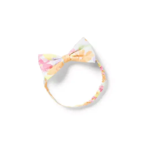 Newborn White Floral Baby Floral Bow Soft Headband by Janie and Jack