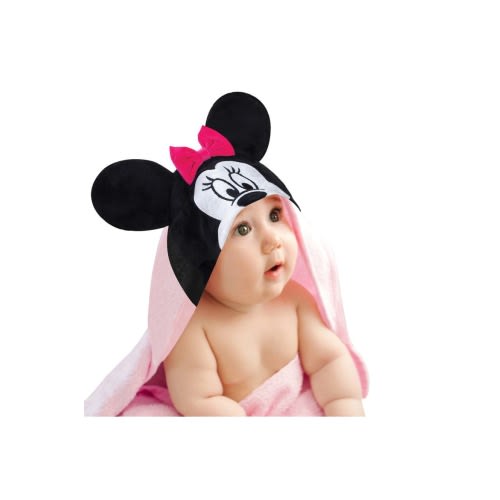 Disney Baby Minnie Mouse Cotton Hooded Baby Bath Towel, One Size