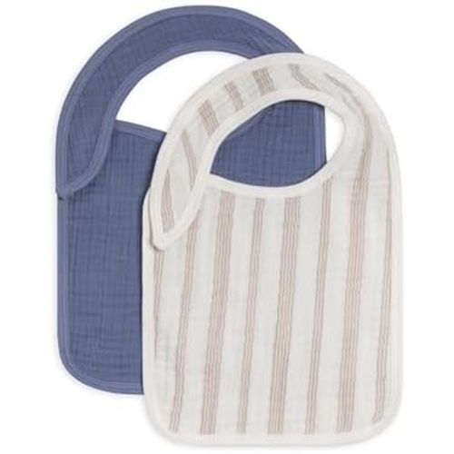 Colored Organics - 2-Pack 100% Organic Cotton Absorbent Baby Bibs - Teething and Drooling Bibs for Infant Girls & Boys