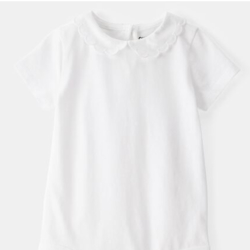Baby Scalloped Collar Short-Sleeve Bodysuit - White - OshKosh B'gosh | Carter's